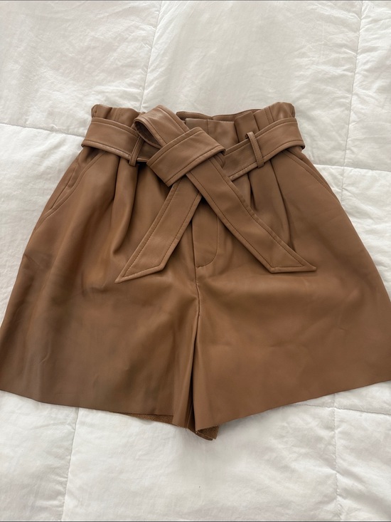Zara Pants - High-Waist Belted Pleather Women’s Shorts